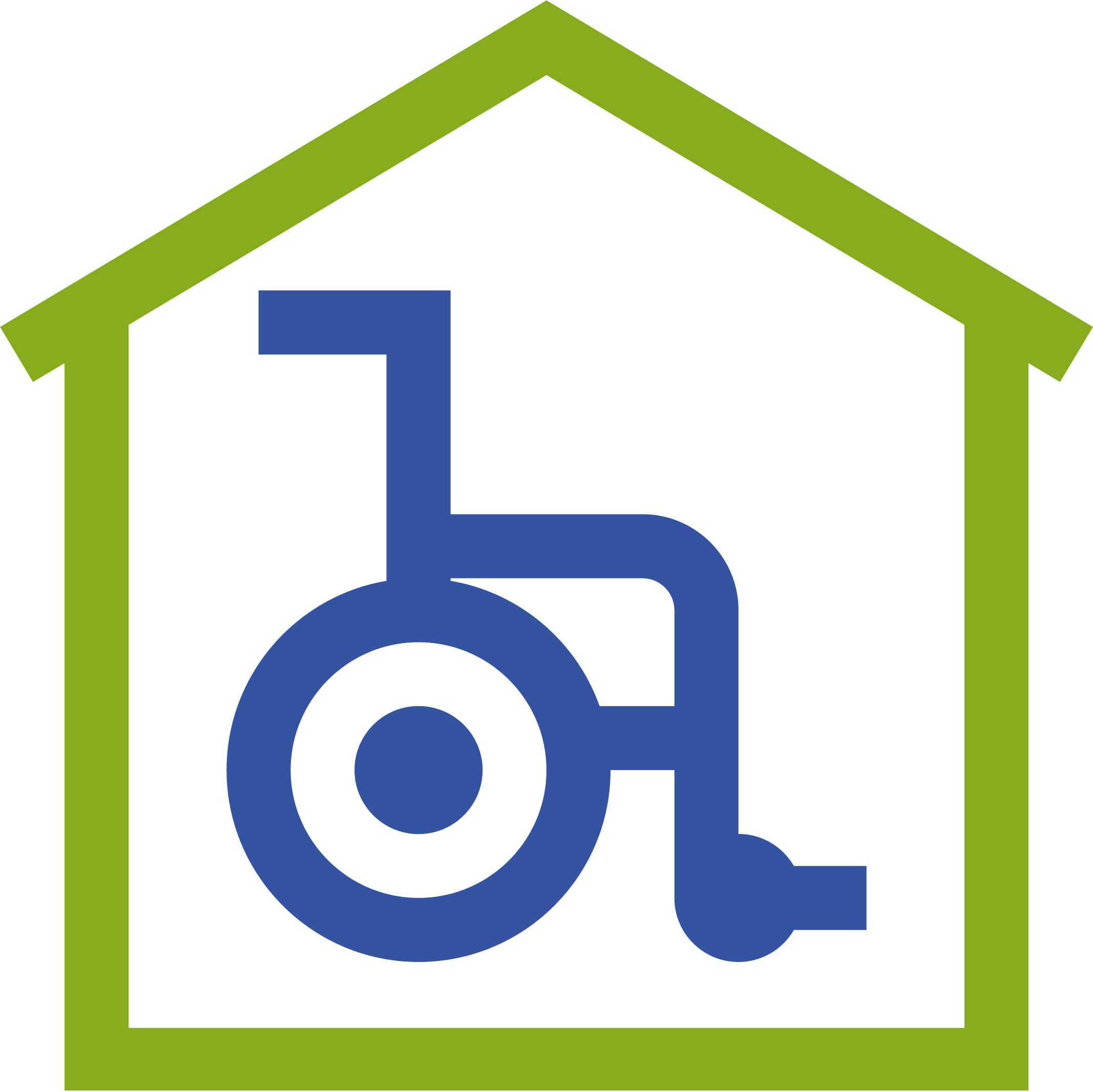 rollstuhl mit haus icon 002